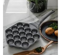 Takoyakis Kit de fabrication - Poêle à boules en fonte à 18 trous, cuisinière traditionnelle japonaise | Répartition uniforme de la chaleur, parfait pour les raviolis en forme de pieuvre, les crêpes