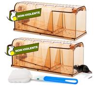 TAKRINK 2P Piège à Souris Humain - Attrape Souris Vivante Réutilisable Facile à Nettoyer avec Trou Air sans Mécanisme Sûr pour Enfants Animaux Domestiques pour Cuisine Jardin Maison Grenier Intérieur