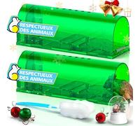 TAKRINK 2P Piège à Souris Vivante Attrape Souris Humain Réutilisable e Efficace avec Trou d’air sans Danger pour Enfants et Animaux Domestiques pour Cuisine Jardin Maison Grenier Garage