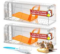 TAKRINK Piege a Souris Vivante 2P Attrape Souris Humain Réutilisable avec Ventilation Piege Rat Grand Format pour sans Violence Facile à Nettoyer Ibération sans Contact