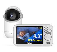 TakTark Babyphone Camera, 4.3'' Video Babyphones Caméra avec 300° Pan-Tilt-Zoom à Distance, Camera Bebe Surveillance de la Température, VOX, Vision Nocturne, Communication Bidirectionnelle