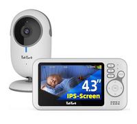 TakTark Babyphone Camera, Babyphones 4.3'' IPS Babyphone Vidéo, Camera Bebe Surveillance, Visiophone Bébé, VOX, Vision Nocturne, Communication Bidirectionnelle, Capteur de Température