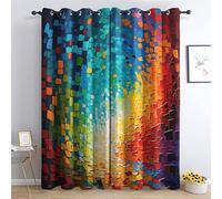 TAKUAN Rideau Occultant Abstrait Rideaux Thermiques à Oeillets pour Chambre, Motif Coloré Rideaux Salon Moderne Lot De 2 Décoration De Fenêtre pour Chambre Enfant Fille Garcon Rideaux, 160x240