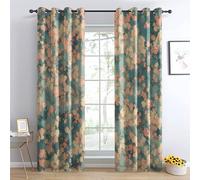 TAKUAN Rideau Occultant Fleur Rideaux Thermiques à Oeillets pour Chambre, Motif Botanique Rideaux Salon Moderne Lot De 2 Décoration De Fenêtre pour Chambre Enfant Fille Garcon, 132x160