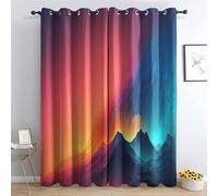 TAKUAN Rideau Occultant Montagne Rideaux Thermiques à Oeillets pour Chambre, Motif Abstrait Rideaux Salon Moderne Lot De 2 Décoration De Fenêtre pour Chambre Enfant Fille Garcon Rideaux, 140x260