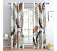 TAKUAN Rideau Occultant Plante Rideaux Thermiques à Oeillets pour Chambre, Motif Feuilles Rideaux Salon Moderne Lot De 2 Décoration De Fenêtre pour Chambre Enfant Fille Garcon Rideaux, 140x220
