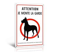 TAKULA 30 * 20CM Panneau Attention Chien, Gardien de Chien - Je Monte la Garde, Sécurité