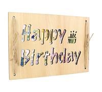 TAKULA Carte Anniversaire en Bois, Carte de Voeux Anniversaire Femme Homme Enfant,Cadeau Anniversaire HAPPY BIRTHDAY