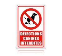 TAKULA Panneau Chien Crotte - Déjections Canines Interdites, 30 * 20CM Panneau Ramasse Crottes de Chien, Panneaux Métalliques Étanches, Résistants au Soleil et à la Rouille