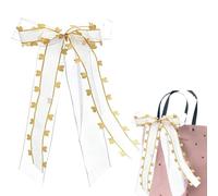 TAKUZA Lot de 20 nœuds dorés en satin pour antenne de voiture - 25 x 12 cm - Décoration de voiture pour mariage, fête et anniversaire - Facile à fixer au rétroviseur ou à la poignée de porte