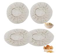 TAKUZA Lot de 4 inserts en lin pour panier de fermentation, panier de fermentation, tissu en lin pour panier de fermentation, 3 ronds et 3 ovales, chiffon d'épreuve, doublure en tissu pour panier de