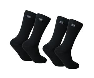 TAKVA Wudhu Socks | Chaussettes respirantes et imperméables en rayonne de bambou adaptées à diverses activités de plein air (lot de do, taille L), noir, Large