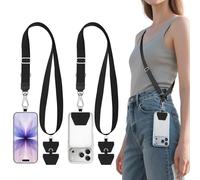 takyu 2 pièces Ajustable Cordon Telephone Portable, Dragonne Telephone Portable avec 4 Pièces Attaches Adhésives, Laniere Telephone Portable Compatible avec iPhone, Samsung et tous les Smartphones