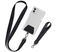 takyu dragonne pour Telephone Portable - Tour de Cou Telephone-Lot de 2 dragonnes pour téléphone Portable/clés, pour Cou et Poignet, compatibles avec Les téléphones, Noir