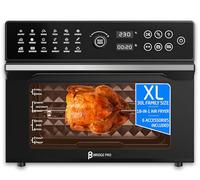 tal Air Fryer Oven with Rotisserie, Full Accessory Set - XL Family Sized 18-in-1 Preset, Dual Cook, Smart Dial, 360° Hot Air Circulation, Time & Temp Control, Fast Cooking - 1800 W