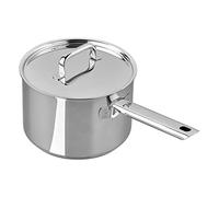 Tala Casserole profonde en acier inoxydable de 18 cm de diamètre avec couvercle en acier inoxydable, fabriquée au Portugal, compatible avec tous les types de plaques de cuisson, y compris l'induction,