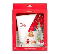Tala Ensemble de poches à douille à thème festif, contient une poche à glaçage réutilisable, une douille à glaçage, un bonhomme de neige et un Père Noël, pour biscuits de Noël et friandises de