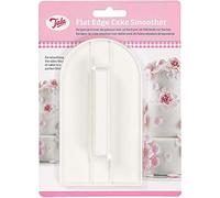 Tala Lisseur à Gâteau à Bord Plat Outil de Lissage pour Fondant Racloir à Gâteau avec Poignée Ergonomique Ustensiles à Fondant Sans BPA 20cm x 14,5cm x 3cm, Blanc