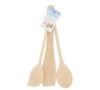 Tala Lot de 3 Ustensiles de Cuisine en Bois Spatules en Bois de Hêtre FSC, Cuillère et Cuillère Racloir Résistants à la Chaleur, Faciles à Utiliser et à Nettoyer Accessoires de Pâtisserie