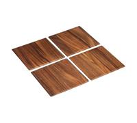 Tala Lot de 4 Sets de Table carrés en Bois d'acacia laqué, Parfaits pour Servir, Manger et présenter des Aliments, Chaque Planche Mesure 25 x 25 x 0,8 cm, ce Qui en Fait Un Endroit Parfait