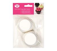 Tala Mini caissettes à cupcakes blanches de 9 cm de diamètre, idéales pour les petits cupcakes peu profonds et les gâteaux de fées, parfaites pour les anniversaires et les célébrations