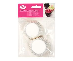 Tala Mini caissettes à cupcakes blanches de 9 cm de diamètre, idéales pour les petits cupcakes peu profonds et les gâteaux de fées, parfaites pour les anniversaires et les célébrations