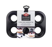 Tala Moule à Mini Sandwich Performance, 6 Cavités à Base Amovible, en Acier au Carbone de Qualité Professionnelle avec Revêtement Antiadhésif Eclipse; Idéal pour Gâteaux Individuels et Cheesecakes