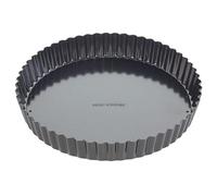 Tala Moule à Tarte Canneleé Performance 23 cm, Acier Carbone Calibre Professionnel avec Revêtement Antiadhésif Eclipse, Fond Amovible, Idéal pour Tartes Salées ou Sucrées, Quiches ou Desserts, Noir