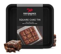 Tala Moule à Gâteau Carré Amovible Performance, Acier au Carbone de Qualité Professionnelle avec Revêtement Antiadhésif Eclipse, 18 cm x 18 cm Idéal pour Pâtisseries et Gâteaux de Fête