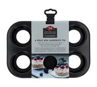 Tala Moule à Mini Sandwich Performance, 6 Cavités à Base Amovible, en Acier au Carbone de Qualité Professionnelle avec Revêtement Antiadhésif Eclipse; Idéal pour Gâteaux Individuels et Cheesecakes