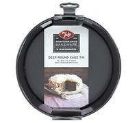Tala Moule à gâteau rond profond Performance, base amovible, acier au carbone de qualité professionnelle avec revêtement antiadhésif Eclipse, 20 cm Idéal pour gâteaux et pâtisseries festives, Noir