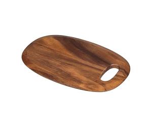 Tala Petite planche à découper incurvée, planche en bois d'acacia laqué, avec bord incurvé lisse. Cette planche en bois est idéale pour servir, présenter et préparer tous les aliments, mesure 30 x 20