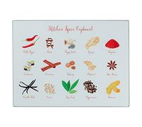 Tala Planche à découper en verre trempé avec motif épices et plan de travail, outil multifonction antidérapant pour protéger les surfaces de travail pendant la préparation des aliments, mesure 30 cm x