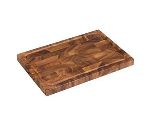 Tala Planche rectangulaire en bois d'acacia laqué à double usage, idéale pour hacher, découper et servir tous les aliments et parfaite pour présenter, mesure 42 x 2 x 3 cm