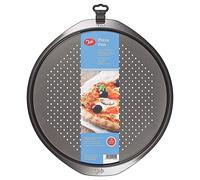 Tala Plateau à Pizza Rond 35 cm Plaque de Cuisson pour Grandes Pizzas, en Acier au Carbone Antiadhésif, avec Poignées Larges, Compatible LaveVaisselle et Congélateur 35cm x 35cm