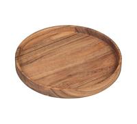 Tala Plateau rond élégant en acacia naturel, parfait pour présenter et servir des aliments, des boissons et des friandises et également excellent pour les condiments et la décoration, mesure 30,2 x 3