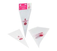 Tala 10 Sacs à Douille Réutilisables Poches à Pâtisserie Jetables Transparentes pour Gâteaux, Cupcakes et Décorations de Pâtisserie Compatible avec Toutes Douille 16,5 cm x 31 cm, Blanc