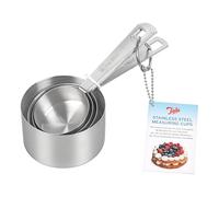 Tala Set de 4 Tasses Doseuses en Acier Inoxydable, Mesures en Millilitres et en Tasses, Empilables pour un Rangement Facile, Argent Métallique