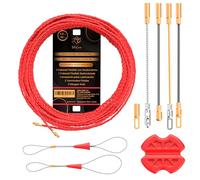 TALACANO Passe-câble, professionnel, en polyester tressé, 6 mm, Enfile-fil pour électricien, passe-câbles pour mur et câblage électrique, extrémités interchangeables (20 mètres) (30 Mètres)