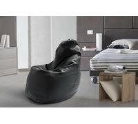 Talamo Italia Annachiara Pouf en cuir écologique, 100 % fabriqué en Italie, 70 x 70 x 110 cm, noir