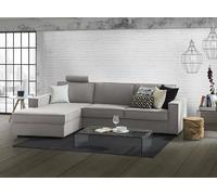 Talamo Italia - Canapé d'angle convertible Adelina, Canapé avec péninsule de rangement gauche, accoudoirs standards, 100% Made in Italy, 280x95h90 cm, Gris