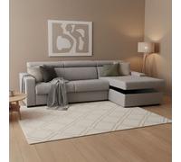 Talamo Italia - Canapé d'angle convertible Alberta, Canapé avec péninsule de rangement droite, Accoudoirs standards, 100% Made in Italy, 280x95h85 cm, Gris