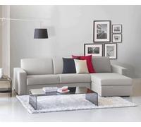 Talamo Italia - Canapé d'angle convertible Alicya, Canapé avec péninsule conteneur réversible, Accoudoirs standards, 100% Made in Italy, 280x95h90 cm, Gris