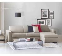 Talamo Italia - Canapé d'angle convertible Alisea, canapé à ouverture pivotante, péninsule de rangement réversible, accoudoirs fins, 100% Made in Italy, 260x95h90 cm, gris tourterelle