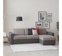 Talamo Italia - Canapé d'angle Debora, Canapé d'angle, Péninsule de rangement réversible, Accoudoirs fins, 100% Made in Italy, 260x95h90 cm, Gris bicolore
