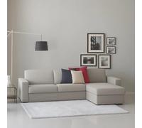 Talamo Italia - Canapé d'angle Debora, Canapé d'angle, Péninsule de rangement réversible, Accoudoirs fins, 100% Made in Italy, 260x95h90 cm, Gris