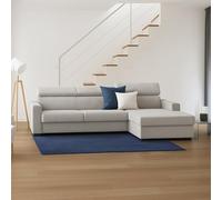 Talamo Italia - Canapé d'angle Mikaela, canapé d'angle avec méridienne droite en tissu, accoudoirs fins, 100% Made in Italy, 280x95h85 cm, Gris