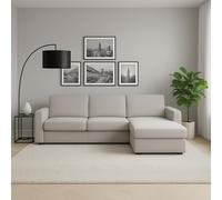 Talamo Italia - Canapé d'angle Nicoletta, Canapé avec péninsule conteneur réversible, accoudoirs standards, 100% Made in Italy, 280x95h90 cm, Gris