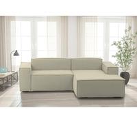 Talamo Italia - Canapé d'angle Patrizia, Canapé modulable 2 places avec péninsule droite, Canapé en tissu, 100% Made in Italy, 220x170h70 cm, Beige