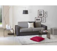 Talamo Italia - Canapé fixe 2 places Selene, Canapé de salon en tissu rembourré, Accoudoirs fins, 100% Made in Italy, 160x95h90 cm, Gris et Anthracite